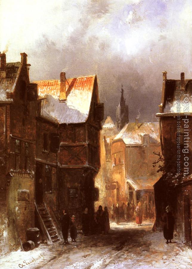 Charles Henri Joseph Leickert : A Dutch Town in Winter